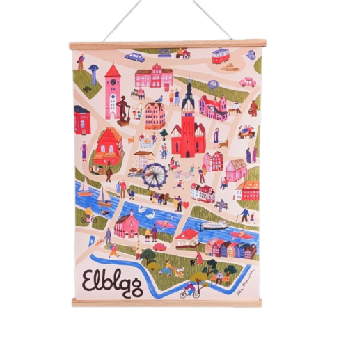 Plakat Elbląg Mapa