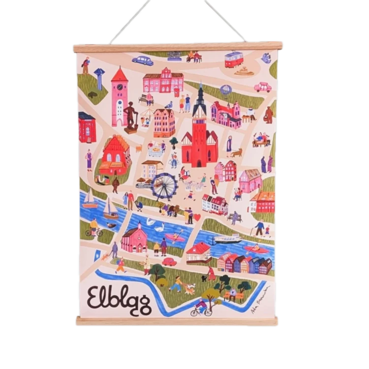 Plakat Elbląg Mapa