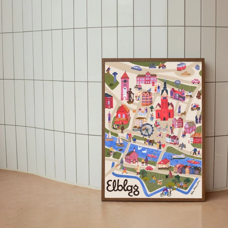 Plakat Elbląg Mapa