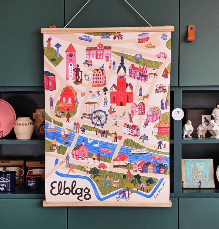 Plakat Elbląg Mapa