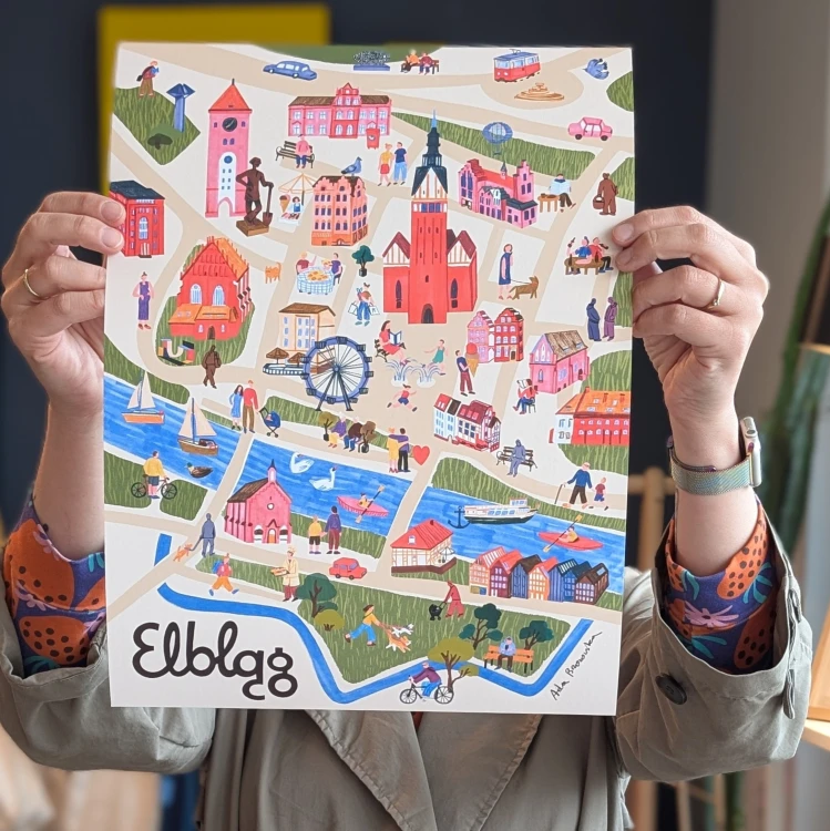 Plakat Elbląg Mapa