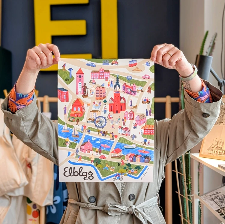 Plakat Elbląg Mapa