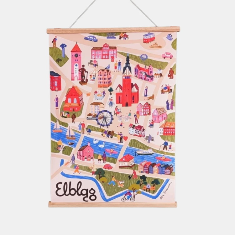 Plakat Elbląg Mapa
